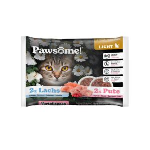 Pawsome Adult Light - Sterilized Γαλοπούλα / Σολομός 85gr FlowPack (4 Τεμ.)