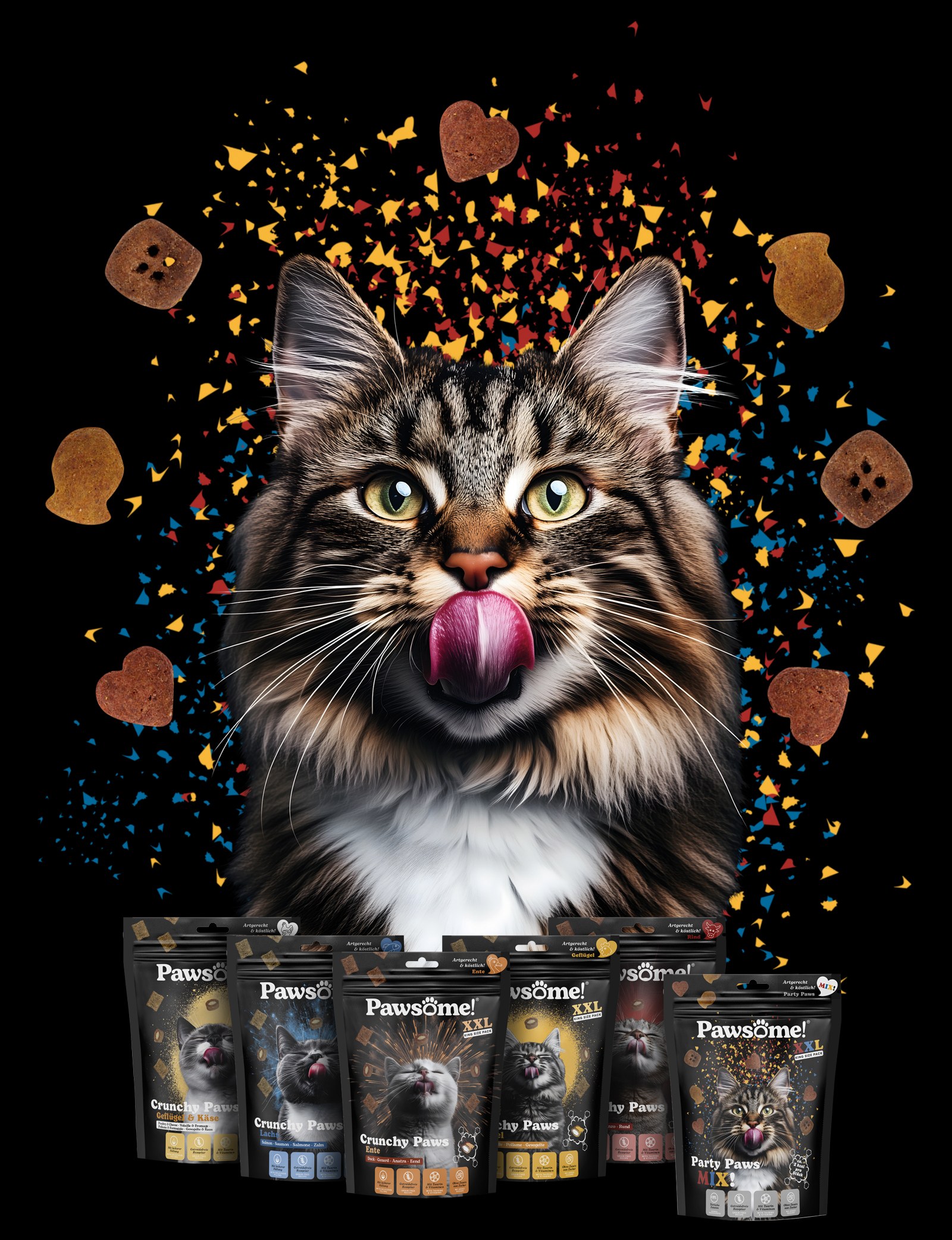 Pawsome!® λιχουδιές — Crounchy Paws & Party Paws Mix
