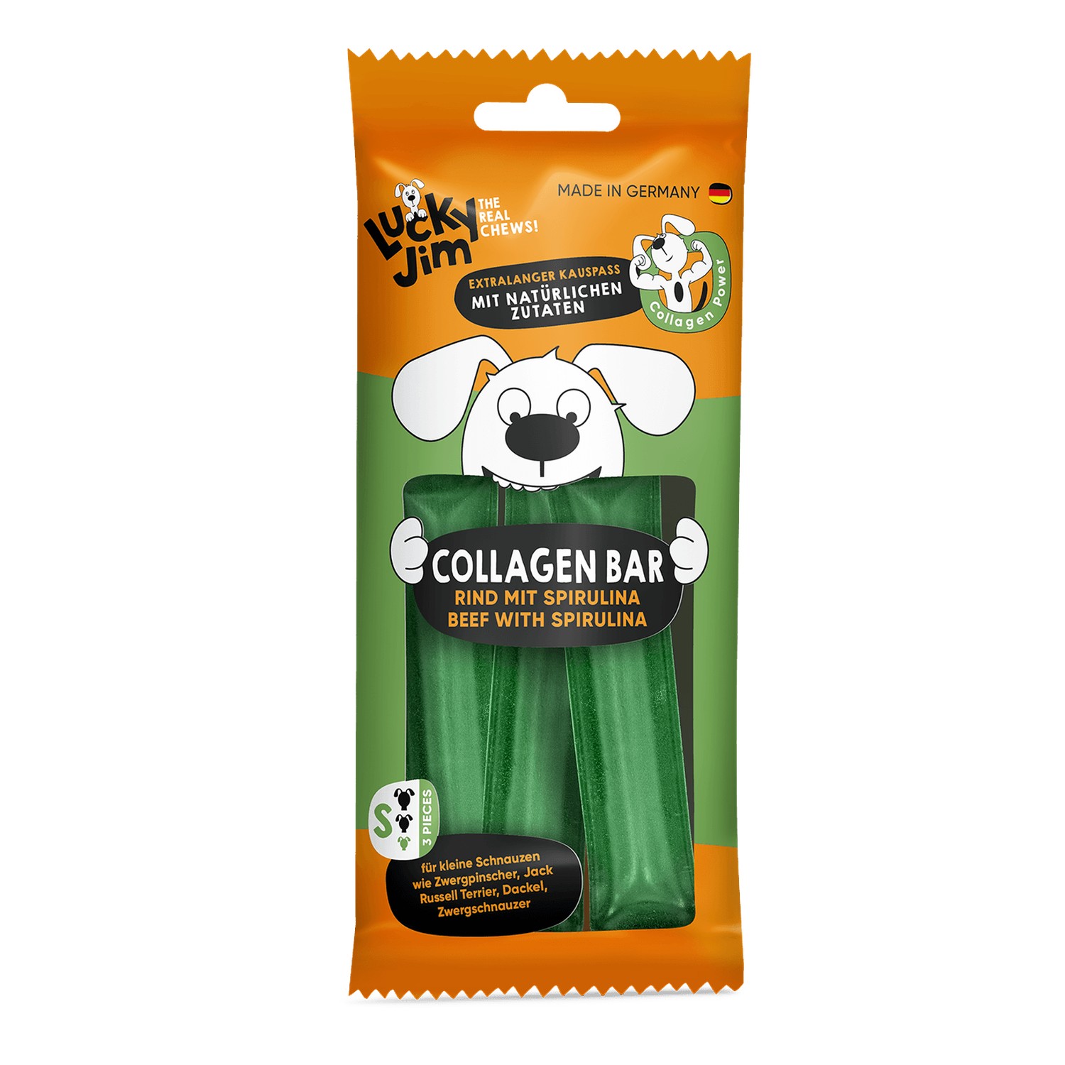 Lucky Jim Denta Collagen Bar Σπιρουλίνα S 3 τεμ. × 25g